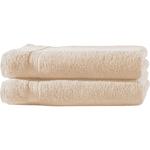 Lot de 2 draps de douche beige – 100% coton luxueux, 70 x 140 cm, 2 bordures ...