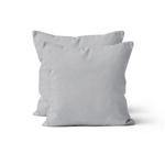 Cotton pillow covers, 2-piece set pillowcase 40 x 40 cm with zipper, silver