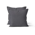 Federe in cotone, set di 2 Federe 40 x 40 cm con cerniera, antracite