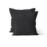 Federe in cotone, set di 2 federe 40 x 40 cm con cerniera, nero