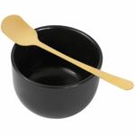 Tapas Schale aus Keramik - Schwarz/Gold Design mit 2 Löffelchen - Ø 8x5,5cm -...