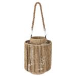 Lanterna in materiale naturale, lanterna con manico, marrone, 19,5 x 19,5 cm