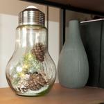 Christmas decoration with 10 LEDs and pine cones, decorative bulb light, 8 x ...