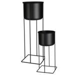 Set di supporti per vasi in metallo – Set da 2 nero – Eleganti portapiante da...