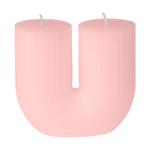Bougie décorative en forme de U, bougie d‘ambiance avec deux mèches, rose, 9 ...