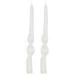 Candela decorativa, forma attorcigliata, set di 2, candela d‘atmosfera, bianc...
