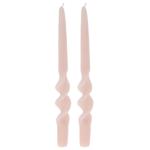 Candela decorativa, forma ritorta, set di 2, candela d‘atmosfera, rosa, Ø 2,5...