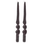 Candela decorativa, forma ritorta, set di 2, candela d‘atmosfera, antracite, ...