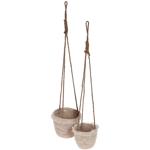 2-piece set of hanging flower pots, seagrass