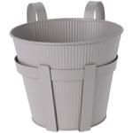 Metal flower pot holder, hanging railing planter, gray, Ø 20 x 19.5 cm