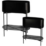 Elegante set di 2 supporti per piante in metallo, nero, 2 misure - Robusto su...