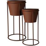 Supporto per vasi da fiori in metallo, set di 2 supporti per piante. ruggine,...