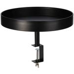 Klemm-Tisch Rund Schwarz Ø36cm - Flexibler Beistelltisch zum Anklemmen für Ba...