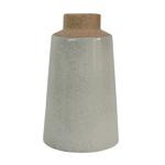 Steingut Vase beige-hellgrau - Vintage-Look Blumenvase - Robust & hochwertig ...
