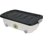 Cassettone sottiletto in plastica – scatola portaoggetti con coperchio e rote...