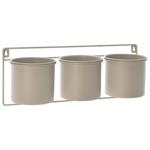 Portavaso in metallo, 3 vasi da parete, beige, ciascuno 12 x 14 cm