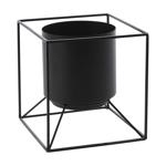 Portavaso in metallo, vaso per piante con cornice fine, nero, 13 x 13 cm