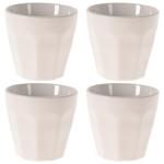 Espressotassen 4er-Set aus dickwandigem Porzellan - Achteckige Kaffeebecher o...