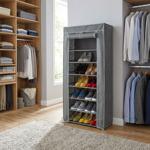 Schuhschrank aus Stoff - 8 Fächer für ca. 24 Paar Schuhe - 140x60x30cm Grau -...