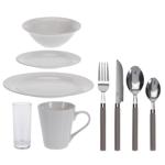 Set de vaisselle, 36 pièces, avec vaisselle en porcelaine, verres et couverts...