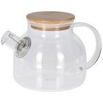 Glass teapot with bamboo lid and filter, 1000 ml