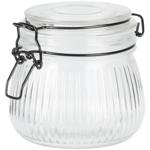 Vorratsglas 500ml mit Bügelverschluss und 3D-Muster - Transparent/Schwarz - f...