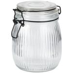 Vorratsglas 750ml mit Bügelverschluss - Transparentes Glas mit 3D-Muster - Id...
