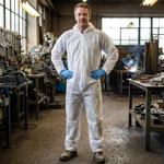 Schutzanzug Polypropylen-Gewebe - Einweg-Overall mit Reissverschluss, Kapuze ...