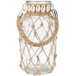 Vaso marittimo, con ornamenti e conchiglie, vetro decorativo, Ø 11 x H 20,5 c...