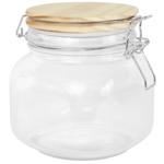 Allzweckglas Glasdose mit Kiefernholz-Deckel - Luftdichter Bügelverschluss - ...