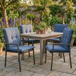 Set di 4 cuscini per sedia da giardino a schienale basso – imbottitura morbid...