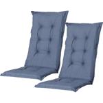 Set of 2 high-back garden chair cushions – Soft, comfortable padding, cobalt ...