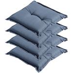 4er-Set Garten Sitzkissen 50x50 cm Kobalt-Blau - 7cm dicke Stuhlauflagen mit ...