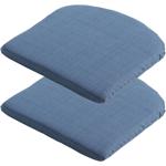 Set of 2 chair cushions 46 x 48 cm cobalt blue – Comfortable seat cushions fo...