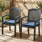 2er-Set Stuhlkissen 46x48 cm Kobalt-Blau - Bequeme Sitzkissen für Esszimmer &...