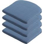 4er-Set Stuhlkissen 46x48 cm Kobalt-Blau - Bequeme Sitzkissen für Esszimmer &...