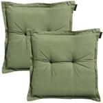 Set of 2 garden seat cushions 50x50 cm green – 7 cm thick chair pads with UV ...