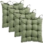 4er-Set Stuhlkissen mit Steppung 46x46 cm Grün - Bequeme Sitzkissen für Küche...