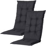 2er-Set Gartenstuhlkissen Hochlehner - Weiche, komfortable Polsterung, schwar...
