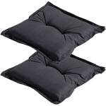 Set of 2 garden seat cushions 50x50 cm black – 7 cm thick chair pads with UV ...