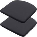Set of 2 chair cushions 46 x 48 cm black – comfortable seat cushions for dini...