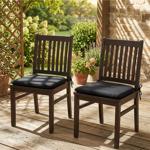 Lot de 2 coussins de chaise 46 x 48 cm noir – coussins d’assise confortables ...