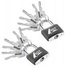 2 cadenas à clé - en laiton, acier et aluminium - 43 mm