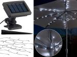 Solar LED parasol light chain with 8 strands and 72 LEDs, IP44
