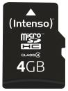microSDHC memory card 4 GB - including SD adapter, Class 4