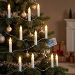 LED-Tannenbaum-Lichterkette - 10 warmweisse LED-Kerzen, 130cm lang - Batterie...