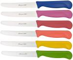 set di 6 coltelli da colazione colorati con bordo seghettato, lunghezza lama ...