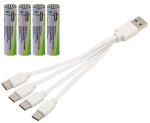 Rechargeable batteries type AAA, 600mWh, fast charging via USB, 1.5V